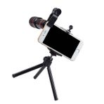 PartyKindom Fırın Kabı Porselen 1 Takım Cep Telefonu Lensi Akıllı Telefon Cep Telefonları Dürbün Üç Ayaklı Telefon Telefoto Lens 12x Telefon Merceği X8 Kamera Hastane Çantası Düzenleyici