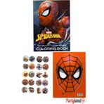 PartylandTR Spiderman Örümcek Adam Boyama Kitabı 3'lü (BOYAMA , STİCKER , ARKA KAPAK MASKE)