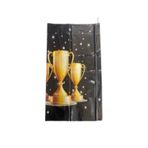 Partyy Bag Siyah Gold Kupalı Temalı Baskılı 120X180 Plastik Doğum Günü Parti Masa Örtüsü