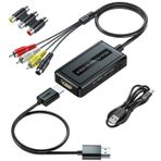 PARUIEN 2'si 1 arada RCA/S-Video HDMI dönüştürücü, 720P/1080P çıkış şalteri, Svideo'dan HDMI dönüştürücü, HDMI için kompozit AV VHS/DVD/STB/N64/PS2/Wii ile uyumlu