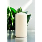 Paşa Cam Pasa Cam Silindir Mum Blok Mum Kütük Mum Krem Renk 10 cm Genişlik 25 cm Uzunluk Kahve Kokulu El Işçiliği- - 10 x 25 Kahve Kokulu Krem