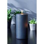 Paşa Cam Silindir Mum Blok Mum Kütük Mum Lacivert Renk 10 cm Genişlik 25 cm Uzunluk Vanilya Kokulu El Işçiliği- - 10 x 25 Vanilya Lacivert
