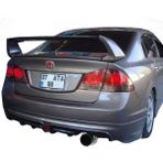 Paşa Tuning Honda Civic FD6 2006 - 2011 Mugen RR Tek Çıkış Arka Tampon Eki - Difüzör (Plastik)