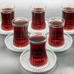 Paşabahçe 12 Kişilik Elysia Çay Bardağı Riva Çay Tabağı Takımı 24 Parça Set