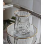 Paşabahçe 12 Prç Çay Bardağı Gold - Beyaz - Altın