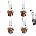 Paşabahçe-14 Parça Bakır Ehlikeyf ve Rakı Meşrubat Seti