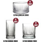 Paşabahçe 36 Parça Elysia Meşrubat, Su Bardağı ve Çerezlik Seti - Şeffaf