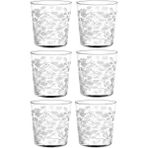 Paşabahçe 42240 Provence Desenli 6lı Cam 380CC Su Meşrubat Bardağı Takımı Seti - Beyaz - 380 ml