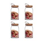 Paşabahçe 43583 860 CC 4 Adet Woody Bamboo Kapaklı Kavanoz