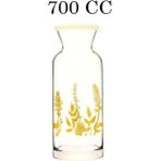 Paşabahçe 43814 Blossom Cam 700CC Desenli Başucu Sürahisi Su Şişesi Karaf 20CM - Sarı - 700 ml