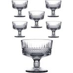 Paşabahçe 51749 12'li Düz Elysia Dondurmalık Cam Desenli 250 ml Şeffaf