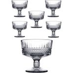 Paşabahçe 51749 6'lı Düz Elysia Ayaklı Dondurmalık Kase Cam Desenli 250 ml Şık Sunum