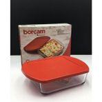 Paşabahçe 59854 Midi Kapaklı Kare 21x16 cm 1040 cc Borcam Tepsi