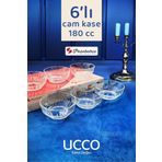 Paşabahçe 6'lı 180ml Echo Cam Kase Seti - Çerezlik, Sütlaç, Meze, Aşure Ve Tatlı Sunum Kasesi 530044