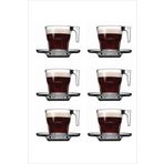 Paşabahçe 6'lı Casablanca Küçük Cam Espresso Fincan Seti 12 Parça Ekspresso Bardağı Fincanı Seti 70 Cc