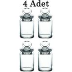 Paşabahçe 95104 Cam 4lü Kitchen Mini 240CC Arda Türkmen Baharatlık Kavanoz Seti - Şeffaf - 4 Adet - 240 ml