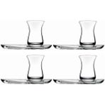 Paşabahçe 96995 8 Parça 160 cc Cam Aida Sunumluklu Çay Bardağı Seti - Şeffaf - 160 ml