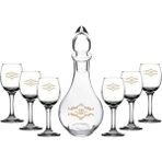 Paşabahçe 97872 Benefşe 7 Parça Etiketli Şişeli Su Bardağı Kadeh Takımı - Şeffaf - 255 ml