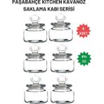 Paşabahçe 98863 Kitchen 614 cc 4 Adet Cam Kapaklı Contalı Kavanoz