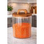 Paşabahçe Akasya Kapaklı 1750 ml Büyük Boy Cam Kavanoz-Bakliyat Saklama Kabı