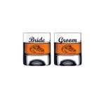 Paşabahçe Alyanslı Bride Groom Yazılı Holiday Viski Bardağı - 1 Adet - Şeffaf - 200 ml