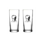 Paşabahçe Atatürk Silüet Ve İmzalı Meşrubat Bardağı 2 Adet