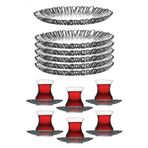 Paşabahçe aurora çay bardağı pasta tabağı seti takımı 18 parça