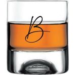 Paşabahçe B Harfli Yazılı Çıkmayan Baskılı Viski Bardağı Kadehi - Şeffaf - 205 ml