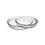 Paşabahçe Borcam Şeffaf 2'li Yuvarlak Tepsi 320 mm ve 260 mm Turtalar İçin Yerli Üretim