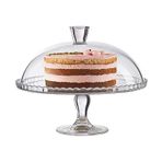 Pasabahce Cam Pasta Cupcake Muffin Ekran Standı Servis Tabağı Kek Kubbe Kapaklı
