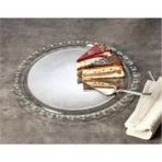 Paşabahçe Cam Yuvarlak Servis Tabağı 26 cm Şeffaf Desenli Tekli Petite Patisserie