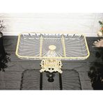 Paşabahçe Elegance Bölmeli Gold Döküm Ayaklı Sunum Kayık Dikdörtgen Tabak & Servis Tabak 27 Cm Beyaz