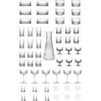 Paşabahçe Elysia 55 Parça Meşrubat, Su, Çay Bardağı, Dondurmalık, Çerezlik, Sosluk Çeyiz Seti - Şeffaf