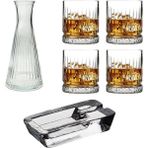 Paşabahçe Elysia 6 Parça Keyf Set - Paşabahçe Viski Bardağı - Karaf Şişe - Puro Küllüğü