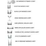 Paşabahçe Elysia 60 Parça Cam Çay Takımı, Bardak, Kase Seti Modern Desen ile Şık Sunum - Beyaz - 0 - 499 ml