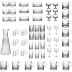 Paşabahçe Elysia 61 Parça Cam Bardak, Sunumluk, Çerezlik, Dondurmalık Gümüş Desensiz Set