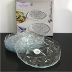 Paşabahçe Estrella 6 Adet Pasta Tabağı Cam Yuvarlak Optik Kesim Desenli