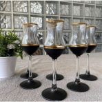 Paşabahçe Grappa 6 Kişilik Siyah Kahve Yanı Cam Su Bardağı Seti, Çeyizlik Set, Şampanya Kadehi, Şarap Kadehi