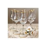 Paşabahçe Grappa Ayaklı Diamond Lüx Yaldızlı 6 Parca 6 Kisilik Ayaklı Su Bardagı