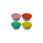 Paşabahçe Hillcap Silikon Kapaklı Cam Saklama Kabı, 4'lü Set, Kahvaltılık