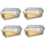 Paşabahçe Kapaklı Frigo Cam Kahvaltılık 4 Lü Set 072OA Tereyağlık Peynirlik 480cc Dayanıklı Yüzey