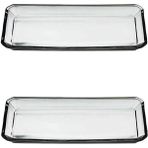Paşabahçe Kristalize Glamour Servis Tabağı Cam 140x298 mm 2 Adet Şık Tasarım
