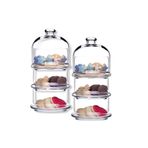 Paşabahçe Küçük Boy 3 Katlı Villa Patisserie Sunumluk, Cam, 2 Adet