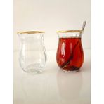 Paşabahçe Linka Özel Altın Suyu Yaldızlı Çay Bardağı 6 Parça 145cc - 6 Adet - 145 ml