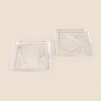 Paşabahçe Madlen 2'li Tatlı Tabağı - Şeffaf - 15X15 cm - Montajsız