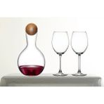 Paşabahçe Nudeglass Vintage Kristal Karaf & Paşabahçe Enoteca Şarap Kadehi Seti – 3 Parça Şık Sunum Seti - 3 Parçalı Set
