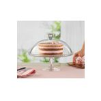 Paşabahçe Pasabahce Cam Pasta Standı Servis Tabağı Kubbe Kapaklı 32X26 cm