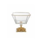 Paşabahçe Paşabahçe Metal Ayaklı Gold Detaylı Cam Büyük Boy Salata & Sunum Kasesi 2,05L