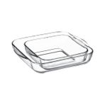 Paşabahçe Şeffaf Borcam 2'Li Kare Tepsi Yerli Üretim 280x280 mm ve 220x220 mm Boyutlarında