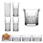 Paşabahçe Timeless 9 Parça Rakı Seti - 4 Rakı Bardağı, 4 Çerezlik, 1 Buz Kovası